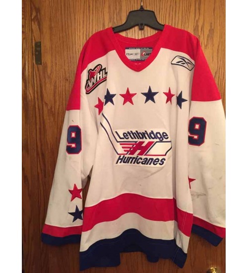 Custom WHL Lethbridge Hurricanes 2008 09 Colton Sceviour Throwback Hockey Jersey White